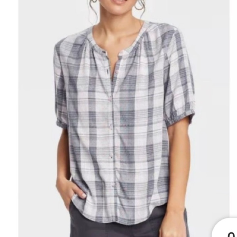 Universal Threads Button Down Plaid Top